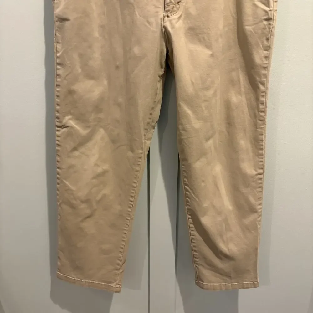 Izod Saltwater Chino Men Size 34x28 (Tag 36x30) Tan Khaki Pants Straight Stretch